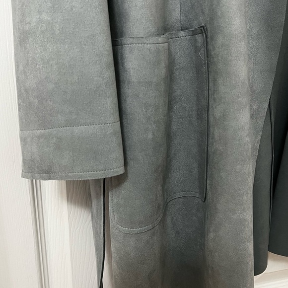 Listicle Faux Suede Open Cardigan  with Waist Ties - Picture 3 of 7